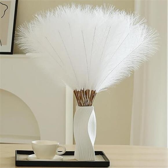 30pcs White Pampas Grass - 24 Inch Faux Pampas Grass Decor, Artificial Tall - Picture 7 of 7